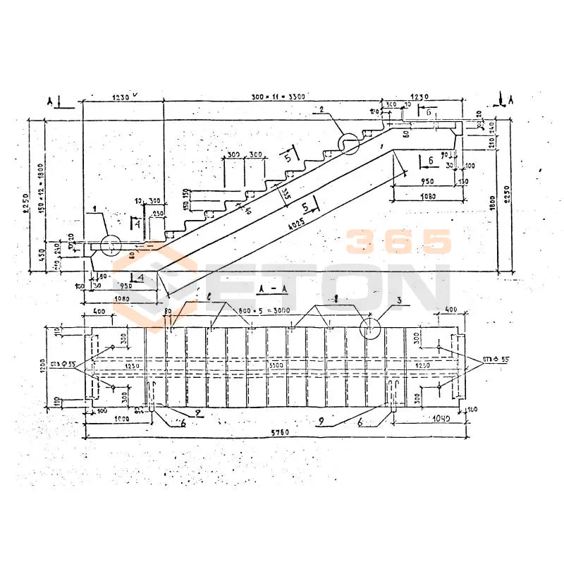 Лестничные марш-площадки Серия 1.258 КЛ-2 ЛМР 58-12-18-5 т-1