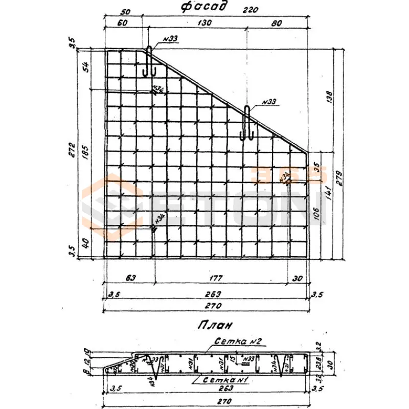 Откосные стенки серия 3.501.1-144 ( Серия 3.501-59, шифр 1484 ) Блок 40