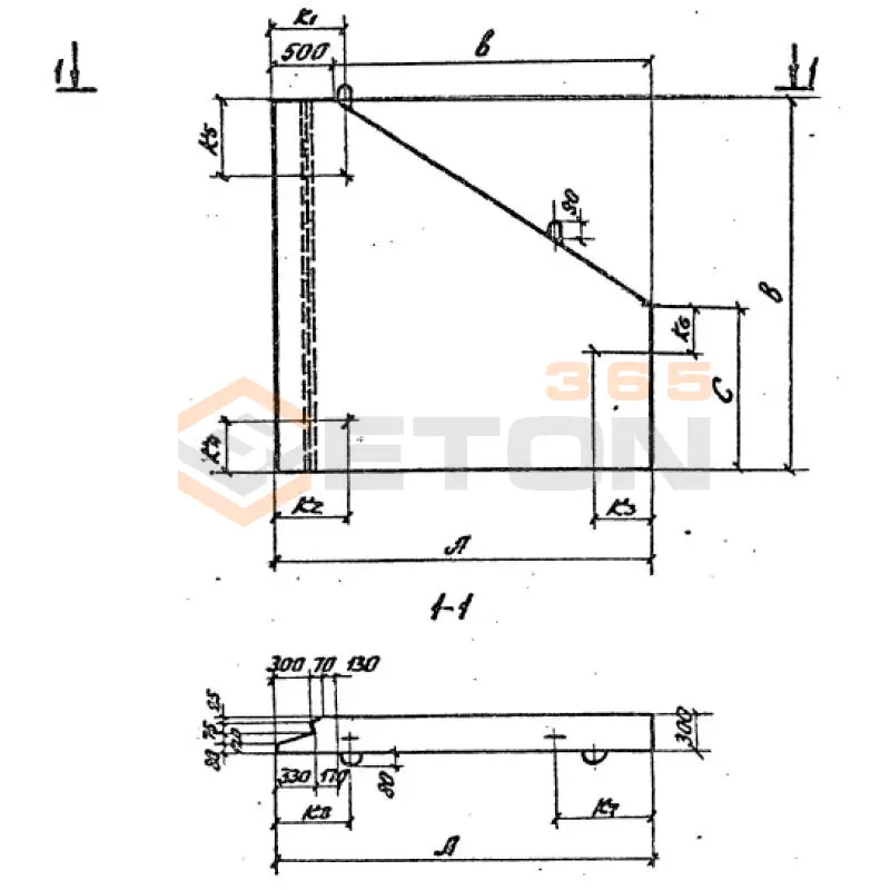 Откосные стенки серия 3.501.1-144 ( Серия 3.501-59, шифр 1484 ) Блок 38 л/п