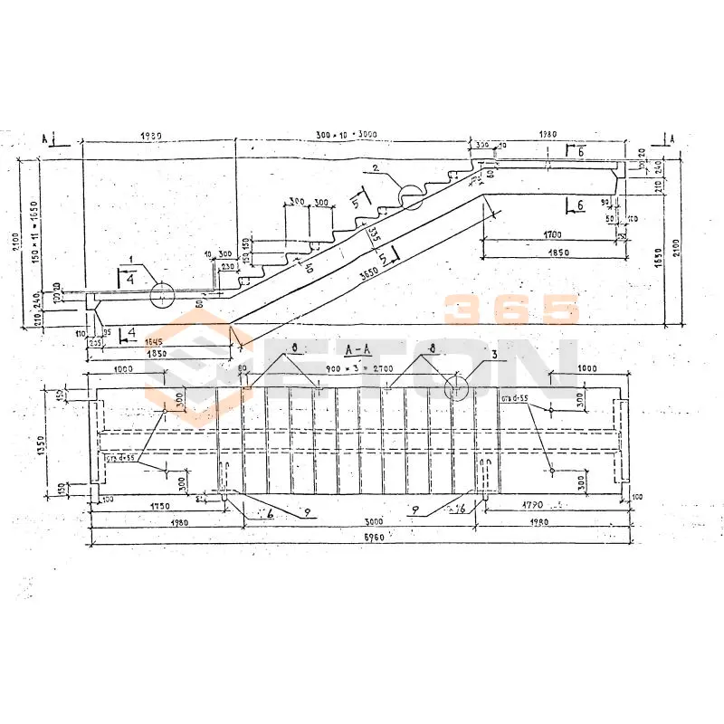 Лестничные марш-площадки Серия 1.258 КЛ-2 ЛМР 70-14-17-5 т