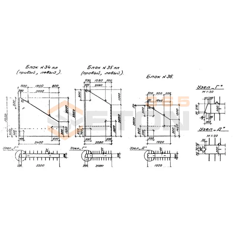 Откосные крылья Серия 3.501-107 Блок 35 пл (3.501-107)